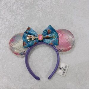 Disney Parks Little Mermaid Live Action Purple Minnie Mouse Ears Headband
